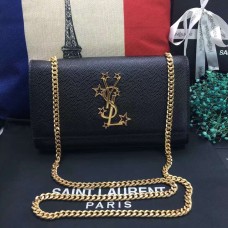 Nieuw YSL Kettingtas 24cm Kaviaarleer Zwart