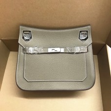 Hermes Jypsiere 28cm Crossbody Tas Grijs Zilver