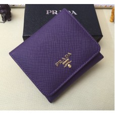Prada 1M0176 Portemonnee Saffiano Leer in Paars