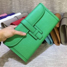 Hermes Epsom Leren Jige Clutch 29cm Groen