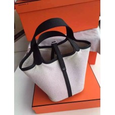 Hermes Picotin Lock Canvas Zwart