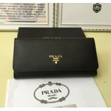 Prada 1M1132 Portemonnee Saffiano Leder Zwart