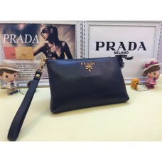 Prada leren etui voor heren 3311 zwart