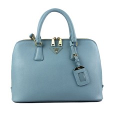 Prada 0812 lichtblauwe draagtas met kruispatroon