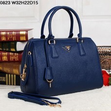 Prada Saffiano lederen 0823 marineblauwe draagtas