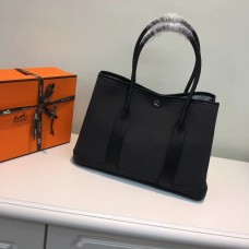 Hermes Garden Party 36cm canvas handtas zwart