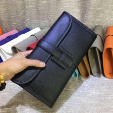 Hermes Epsom Leren Jige Clutch 29cm Zwart
