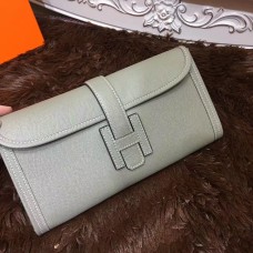 Hermes Epsom Leren Jige Clutch 29cm Grijs