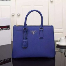 Prada Galleria Tas 2274 Saffiano Leer 33cm Blauw
