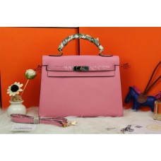 Hermes Kelly 32cm Epsom lederen handtas roze