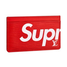 Louis Vuitton x Supreme Porte Carte Eenvoudige kaarthouder M67712 Epi leer