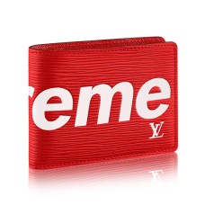 Louis Vuitton x Supreme slanke portemonnee M67717 Epi leer