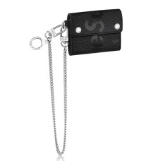 Louis Vuitton x Supreme Chain Compact Portemonnee M67711 Epi Leder Zwart