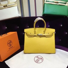 Hermes Birkin 35cm Togo lederen handtas geel goud