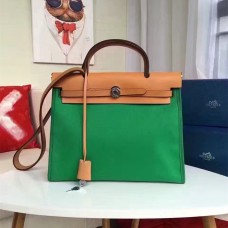 Hermes Herbag 31 cm groene canvas tas