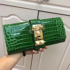 Hermes Medor Clutch 29cm Croco Groen