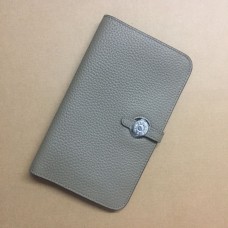 Hermes Dogon Portemonnee Togo Leer H001 Grijs