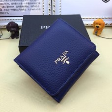 Prada Trifold Leren Portemonnee 1M0176 Blauw