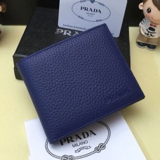 Prada Leren Portemonnee voor Heren 0335 Blauw