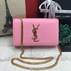 YSL gladde leren kettingtas 22cm roze
