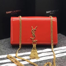 YSL Tassel Chain Bag 22cm Lakleer Rood