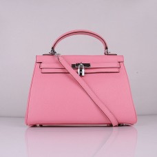 Hermes Kelly 32cm Togo leer 6108 kersenroze zilver