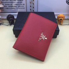 Prada 1M0204 Kleine Portemonnee Saffiano Leder Rood