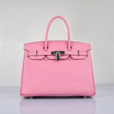 Hermes Birkin 30cm Togo lederen handtassen kersenroze zilver