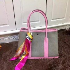 Hermes Garden Party 36cm lederen handtas grijs roze