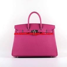 Hermes Birkin 30cm Togo lederen handtassen rosé zilver