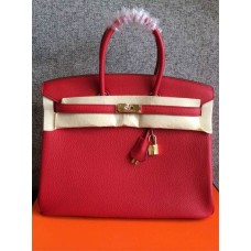 Hermes Birkin 35cm Togo lederen handtassen rood Golden