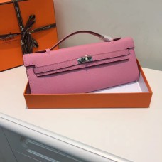 Hermes Kelly Cut 31cm Epsom lederen clutch roze
