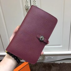 Hermes Dogon Portemonnee Togo Leer H001 Bordeaux