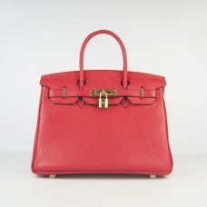 Hermes Birkin 30cm Togo lederen handtassen rood goud