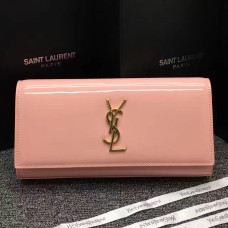 YSL Lakleer Clutch 27cm Roze