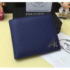 Prada Leren Portemonnee voor Heren 0336 Blauw