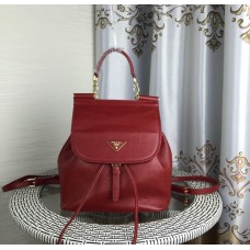 Prada Leren Rugzak 1129 Donkerrood