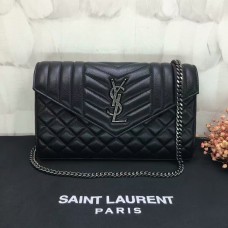 YSL Chain Crossbody Portemonnee 22,5 cm zwart