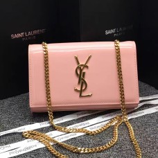 YSL lakleren kettingtas 22cm roze