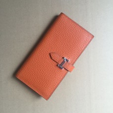 Hermes kalfsleren portemonnee H005 in oranje