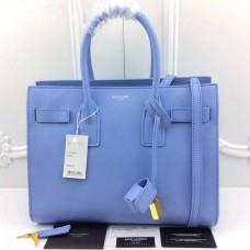 YSL Lichtblauwe Downtown Tote Koe Lederen Tassen