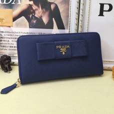 Prada Zip Around Portemonnee L0506 Blauw