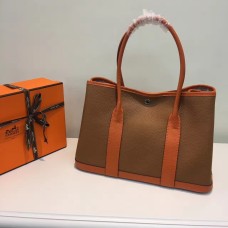 Hermes Garden Party 36cm lederen handtas camel oranje