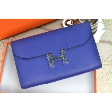 Hermes H Portemonnee Koningsblauw Zilver