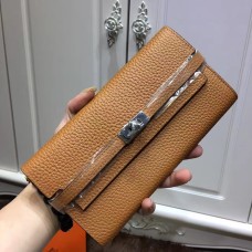 Hermes Kelly Portemonnee Togo Leer Camel