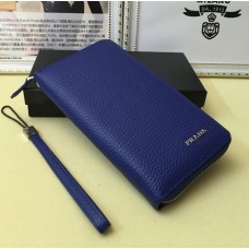 Prada Leren Portemonnee voor Heren 1192 Blauw
