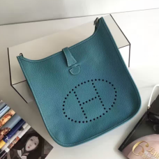 Hermes Evelyne III Togo lederen crossbody tas blauw