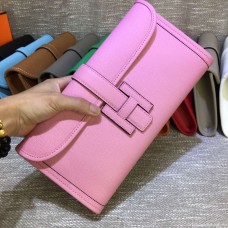 Hermes Epsom Leren Jige Clutch 29cm Roze