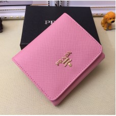 Prada 1M0176 Portemonnee Saffiano Leer in Roze