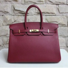 Hermes Birkin 35cm Togo leren handtas bordeaux goud